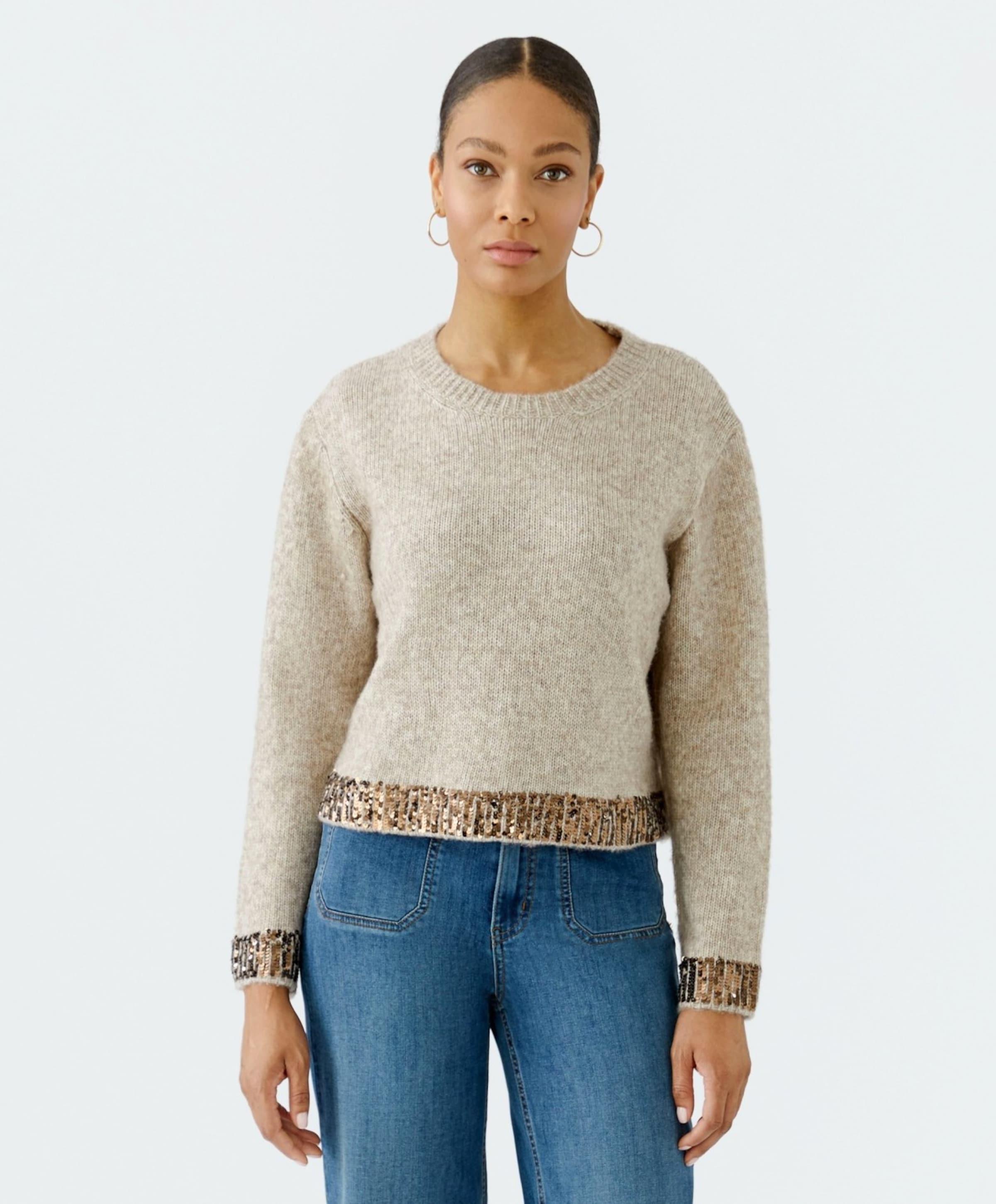 OUI Dames trui beige