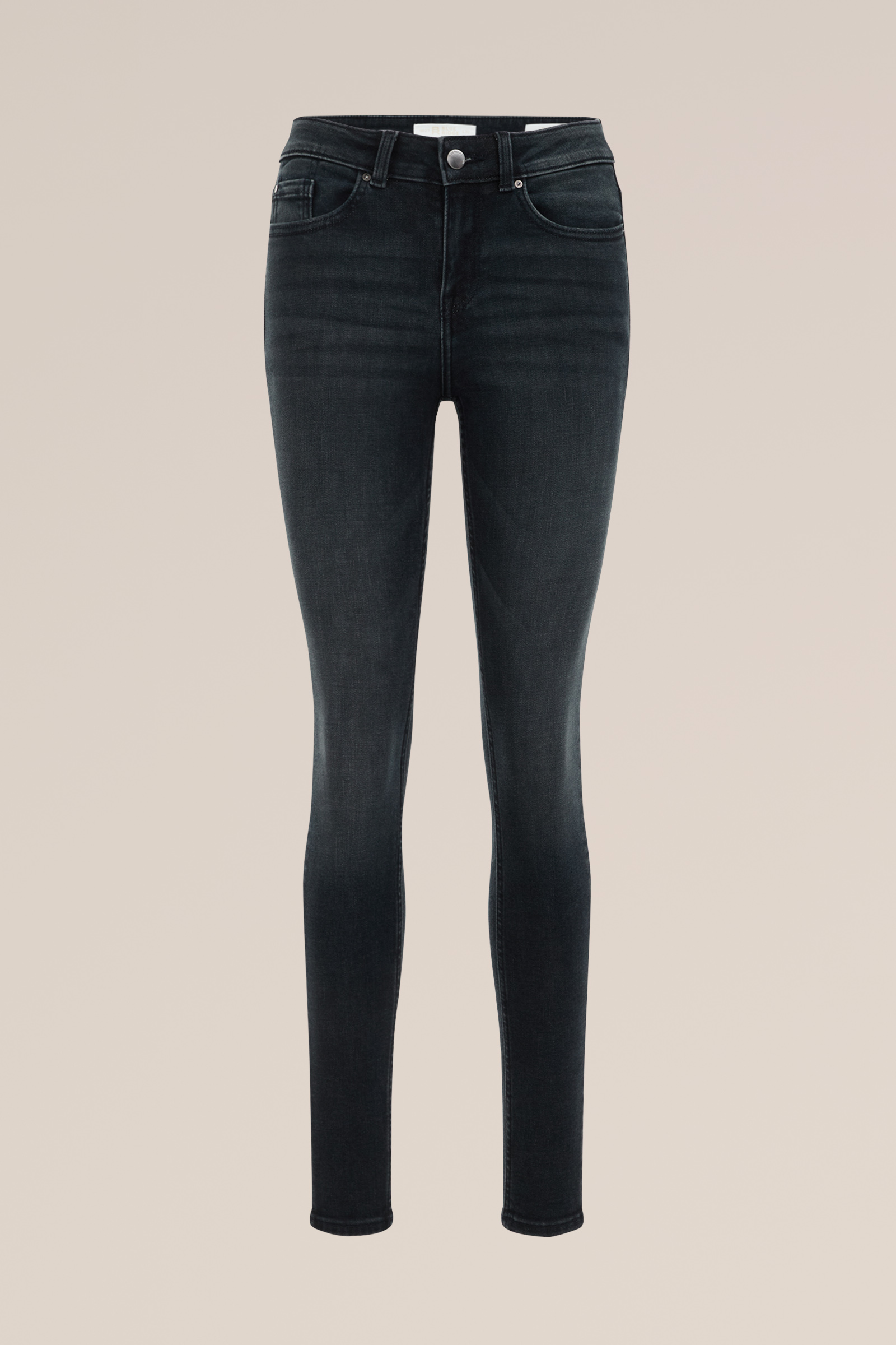 rise superskinny jeans met superstrech Blue Ridge Donkergrijs