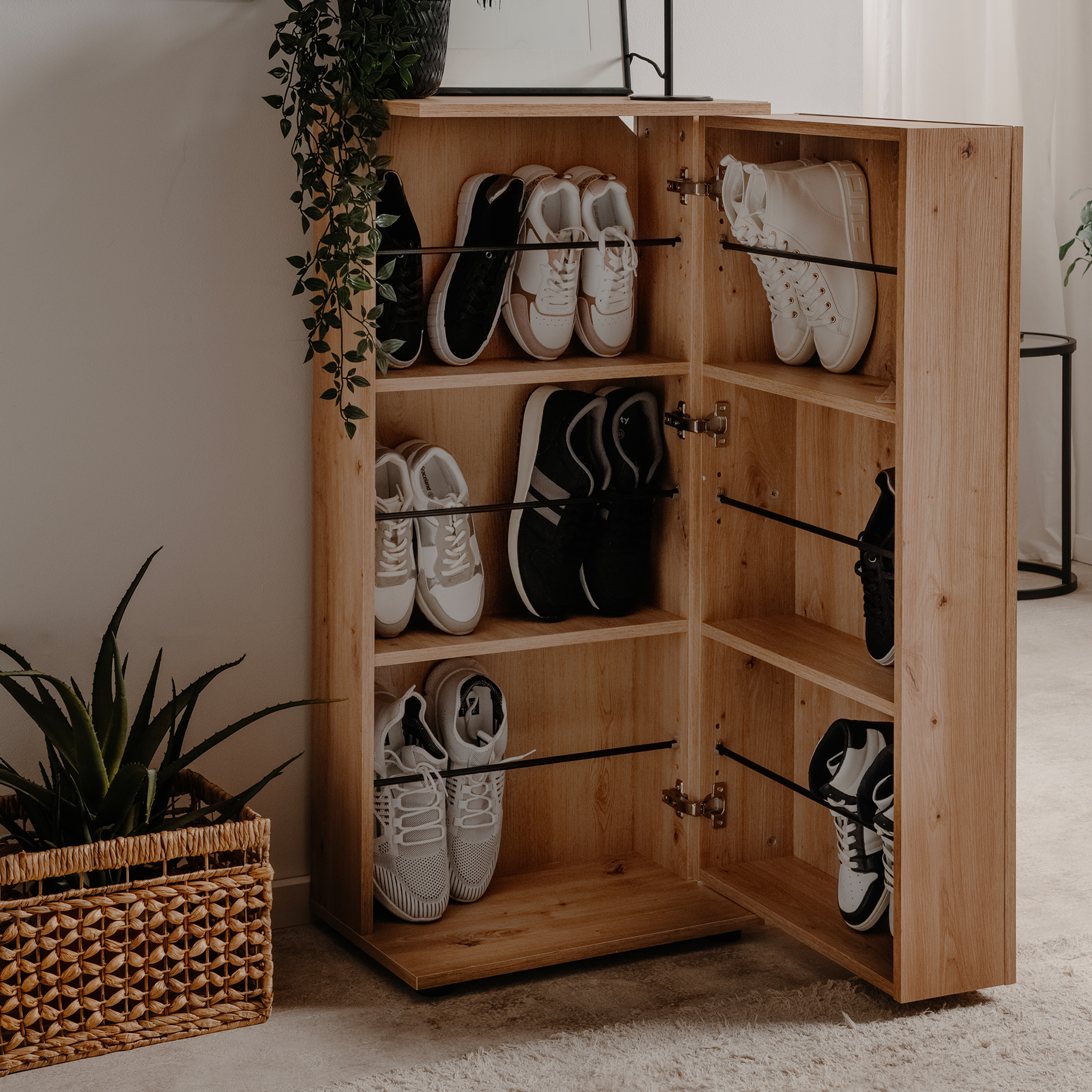 Schuhschrank SATOS - Artisan Eiche - 4 Einlegeböden