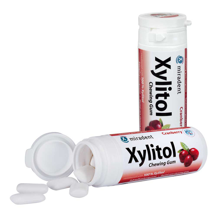 MIRADENT Xylitol Zahnpflegekaugummi Cranberry, 30 St