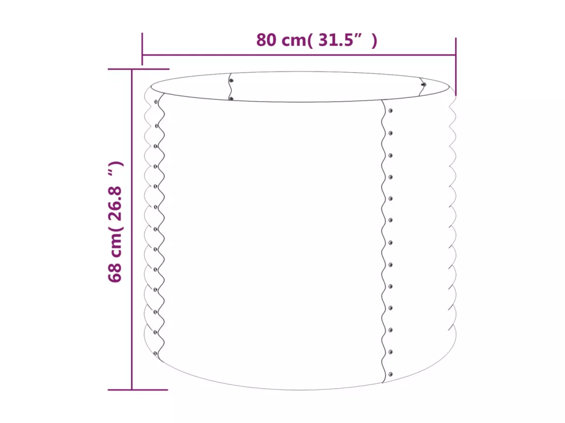 Jardinière bac lit surélevé grise 80 x 80 x 68 cm 02_0038579