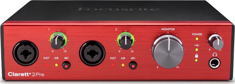 Focusrite Clarett+ 2Pre - USB-C Audio Interface - 10 in / 4 out