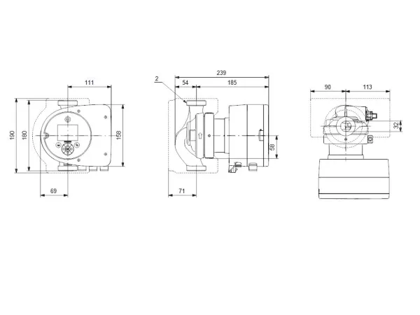 GRUNDFOS Cirkulationspumpe MAGNA3 32-100 180 byggelængde 180 mm 1x230V PN6/10 RG 2
