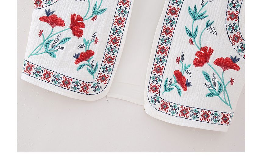 SugaYuja - Open vest met bloemenborduursel