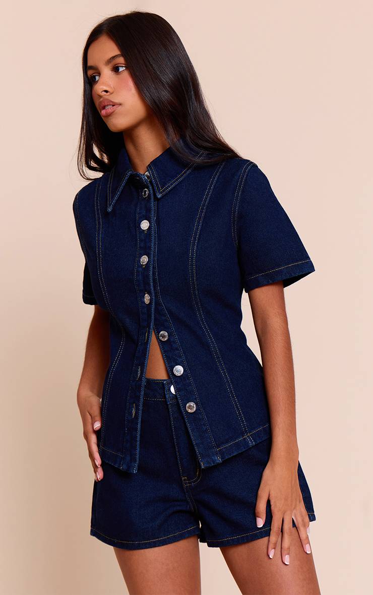 Bleu Indigo Mini-jupe En Denim Petite