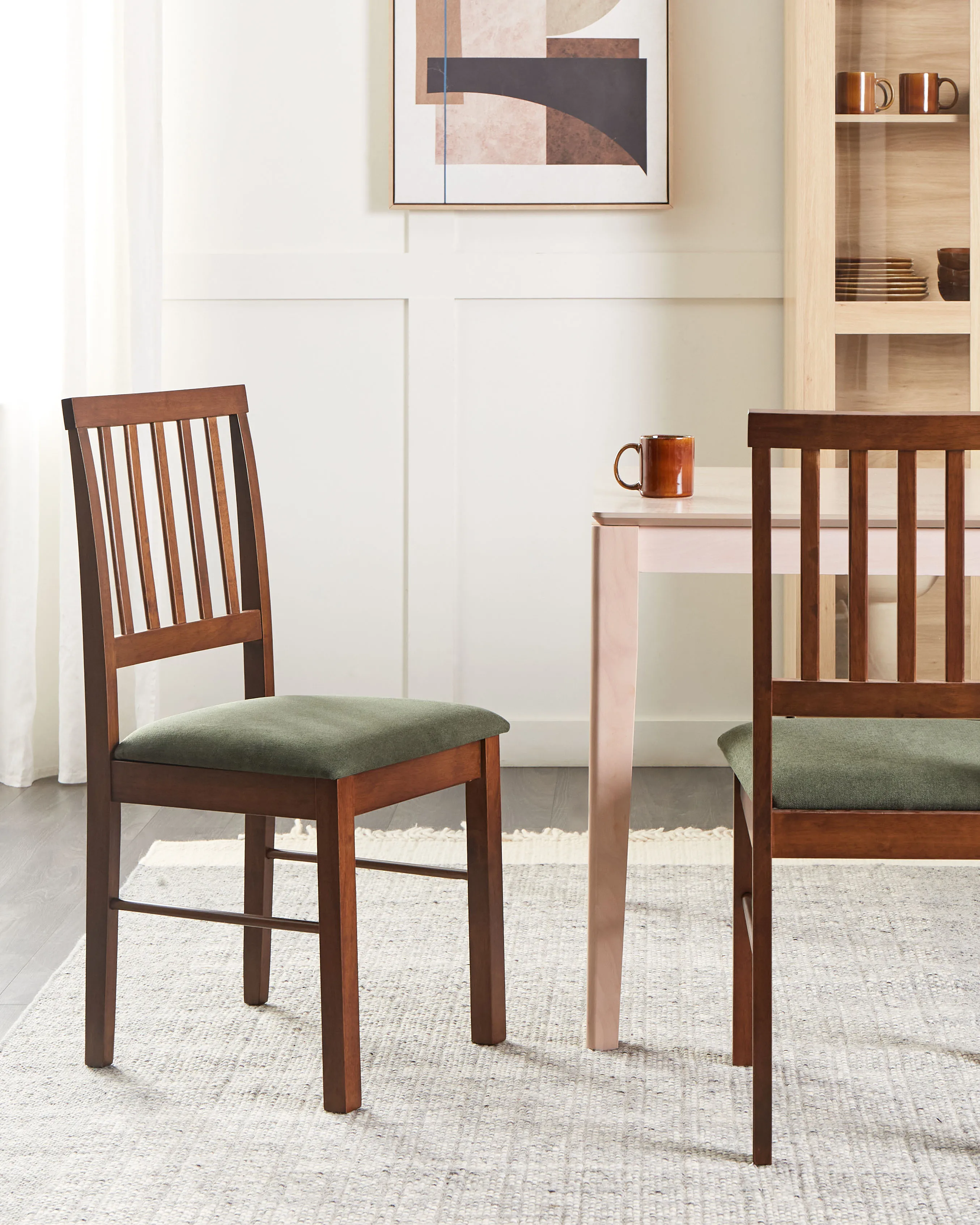 Set van 2 eetkamerstoelen ORONO Hout Donkerbruin