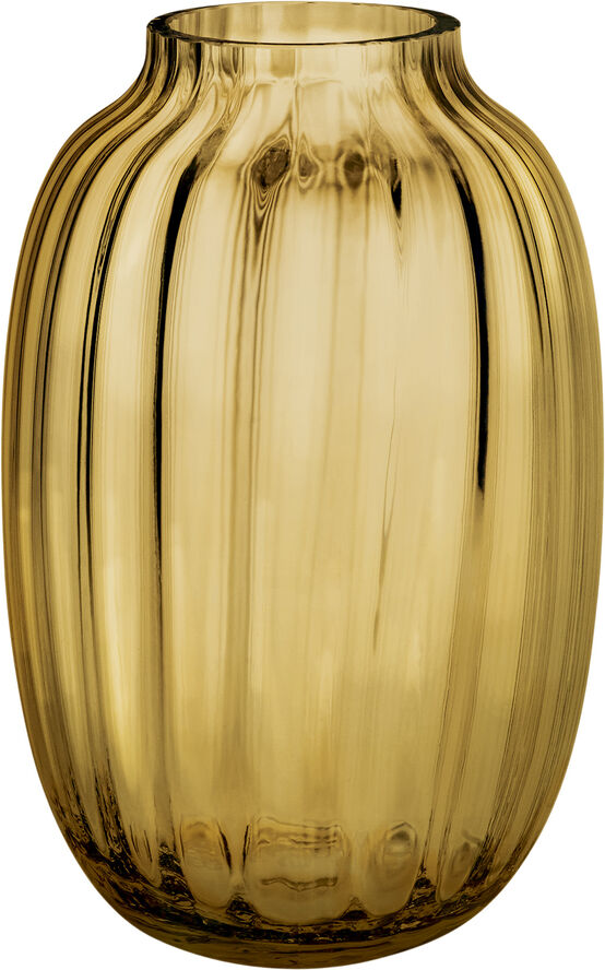 Holmegaard Primula Vase amber H25,5 Gul