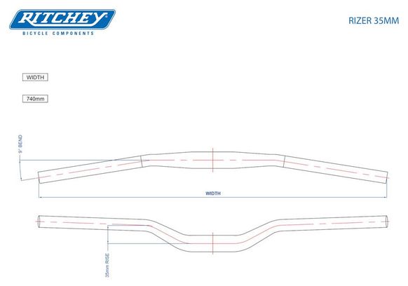 Cintre VTT Ritchey Rizer Comp 31.8mm / 740mm / Noir