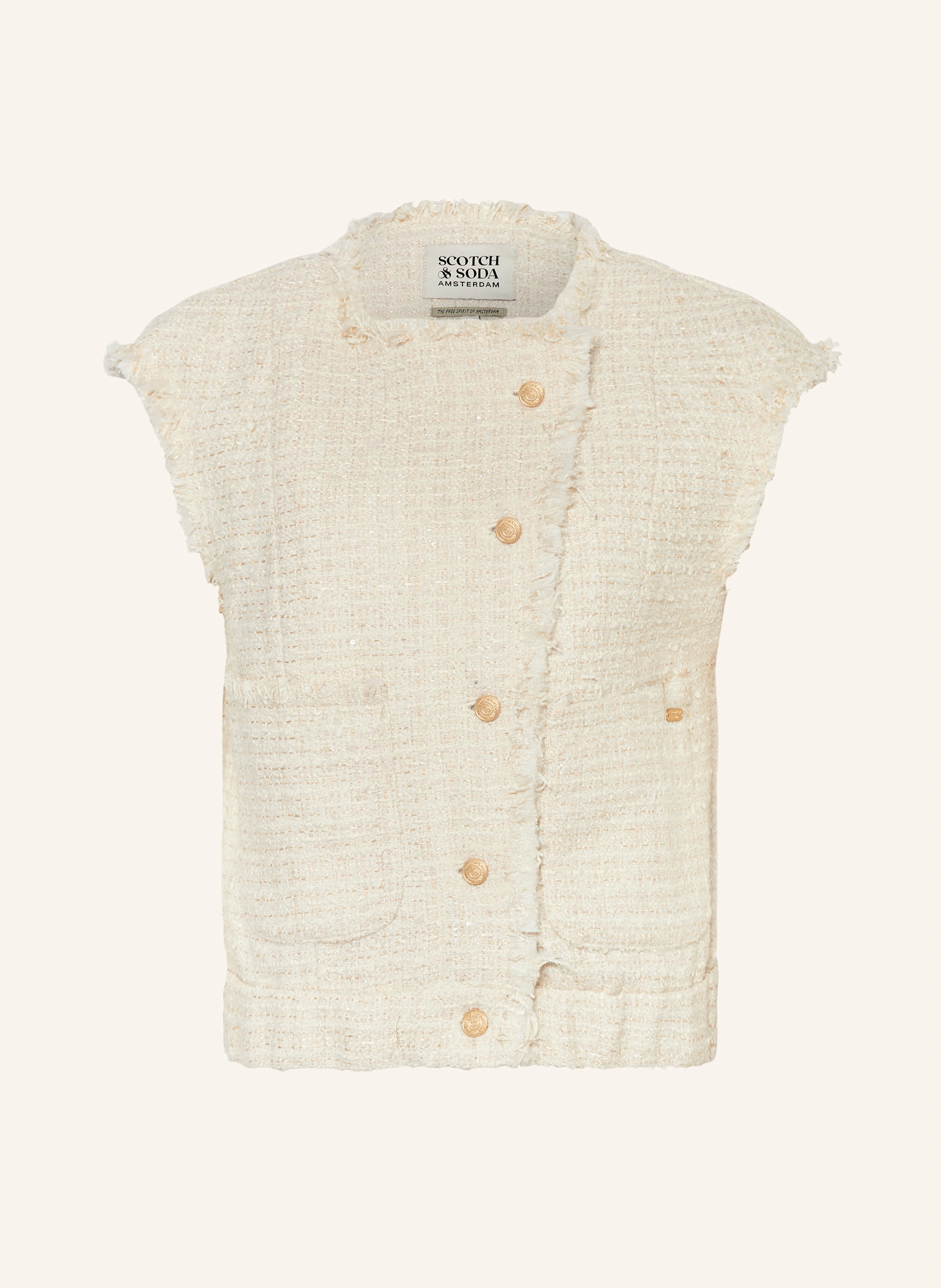 SCOTCH & SODA Tweed-Weste mit Glitzergarn und Pailletten