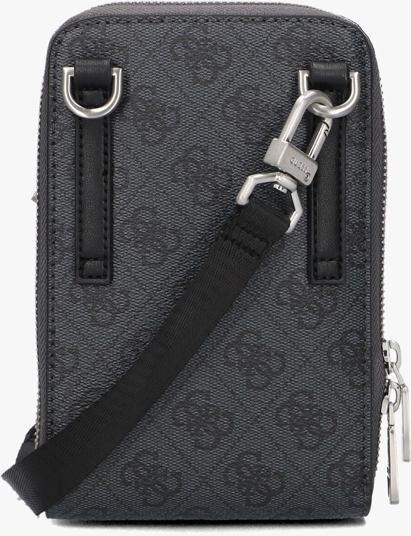 GUESS zwarte guess reportertas vezzola dbl zip around xbody