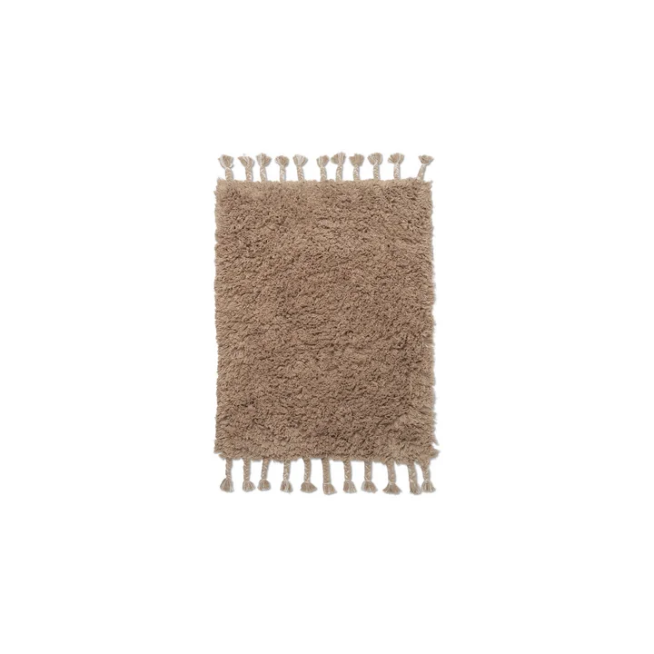 Ferm Living - Amass Hochflor Läufer, 50 x 70 cm, white pepper