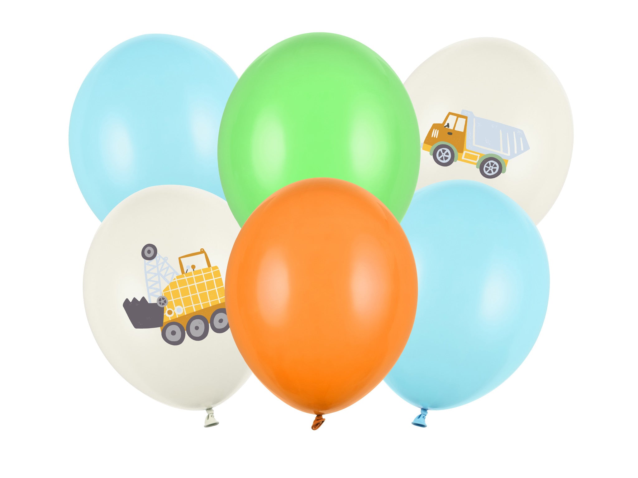 Ballonnen Set Bouwvoertuigen 30cm 6st
