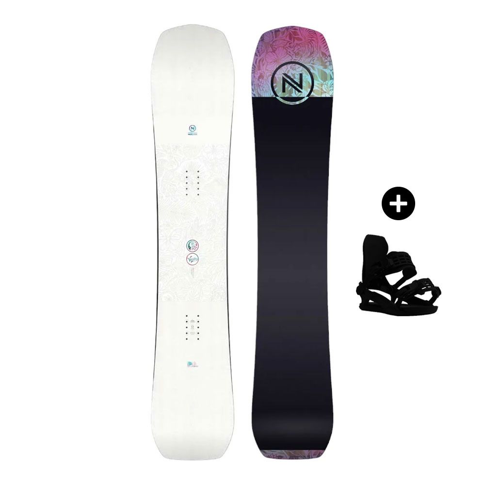 Nidecker VENUS - Pack snowboard all mountain Femme white/pink/black