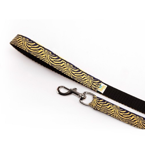 Coleira para cães Pappy com estampa de zebra amarela