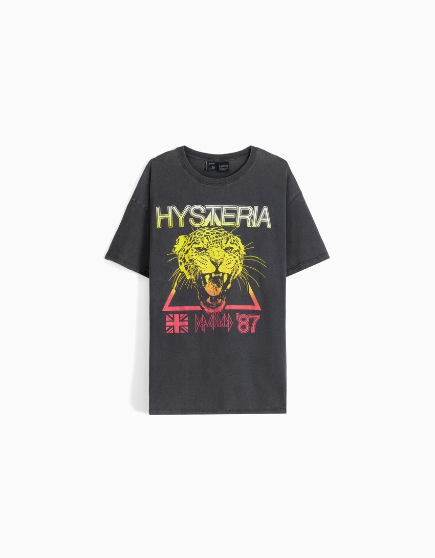Camiseta de manga curta com estampa do Def Leppard