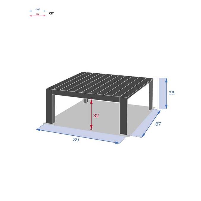 Table basse de jardin carrée ÉVASION Argile