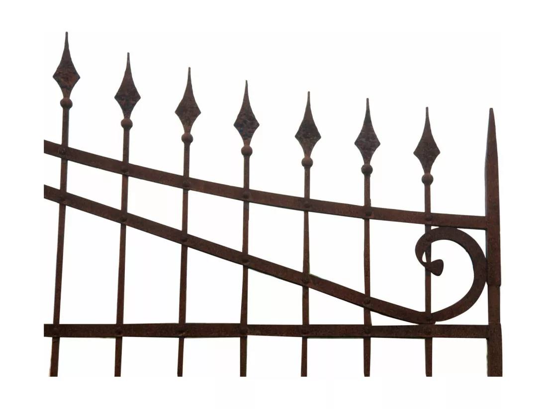 BISCOTTINI Portail - Fer Forgé Finition Antique - Clôture en Fer - Portail en Métal - Porte Décorative - Portail d'Entrée - 402x10x288cm - Une Pièce