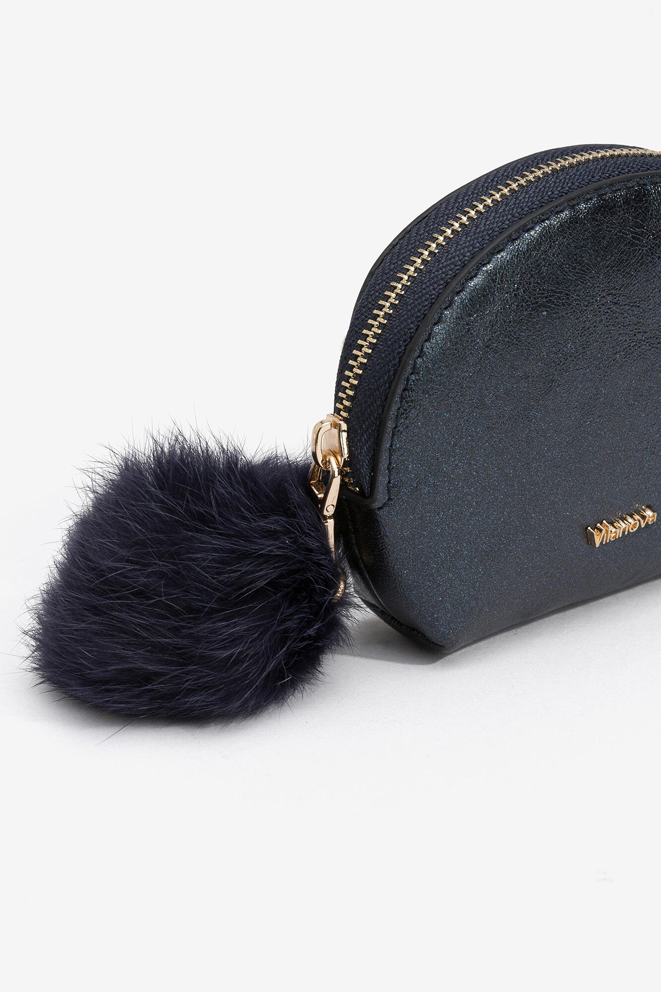 Bolsa com glitter e pompom
