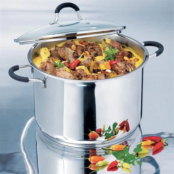 Marmite haute en inox 18 8 avec couvercle Rapid Cook 26 cm 8,5 L Matho