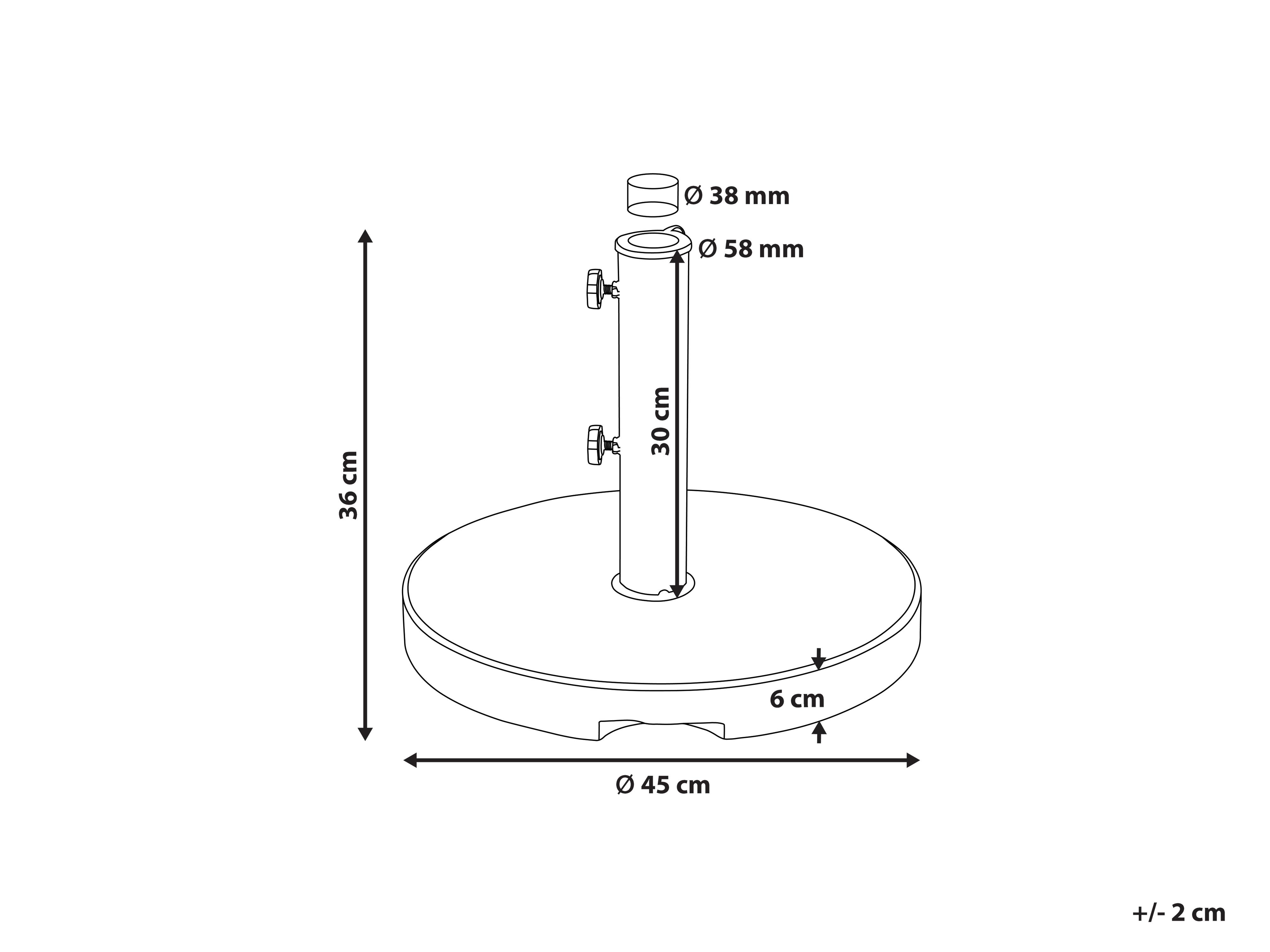 Parasolvoet CEGGIA Zwart Rond 25 kg