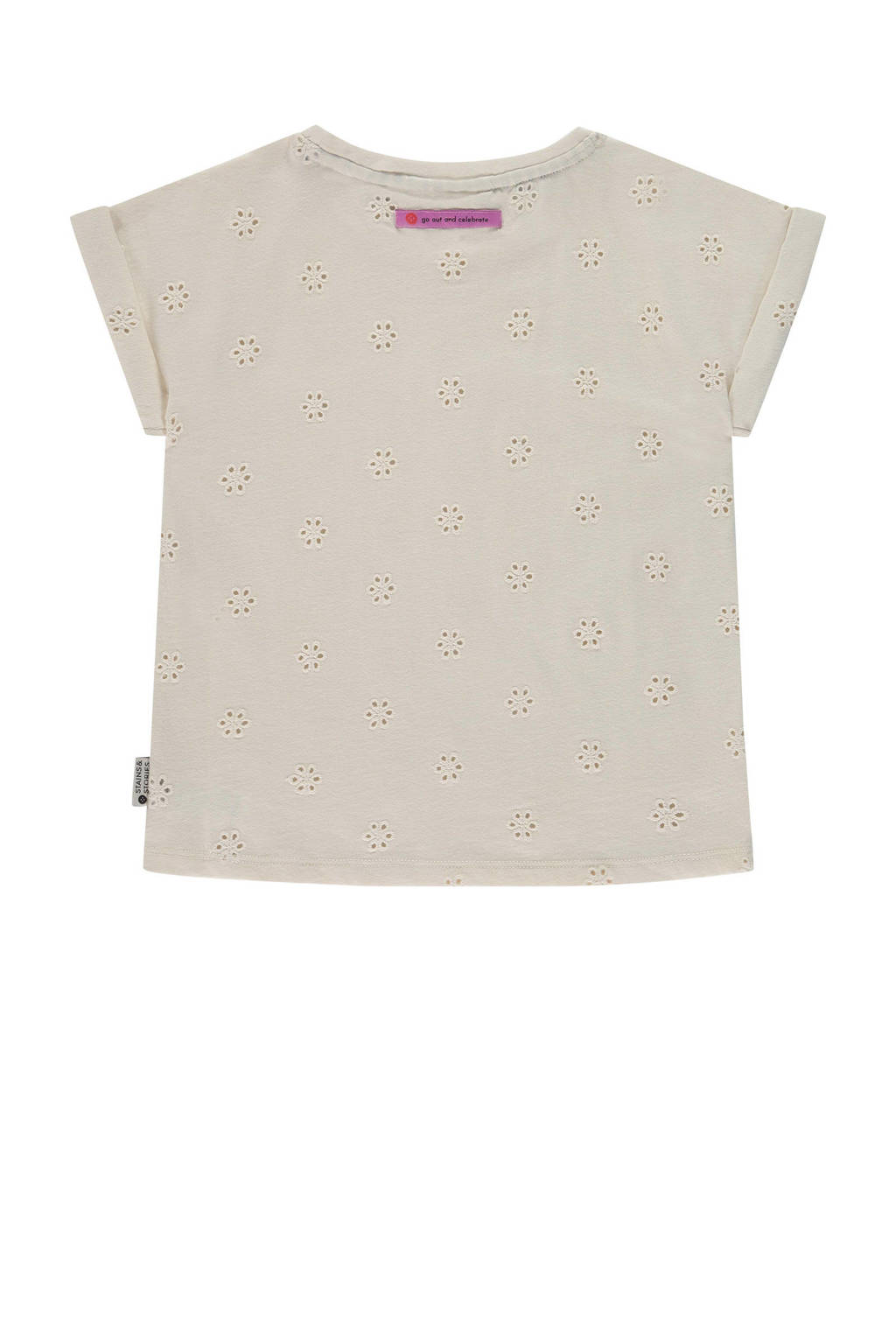 Stains&Stories gebloemd T-shirt ecru