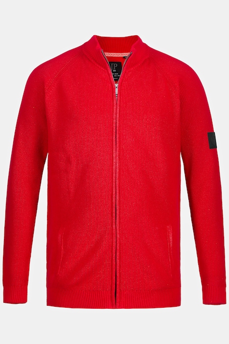 Strickjacke, Stehkragen, Zipper