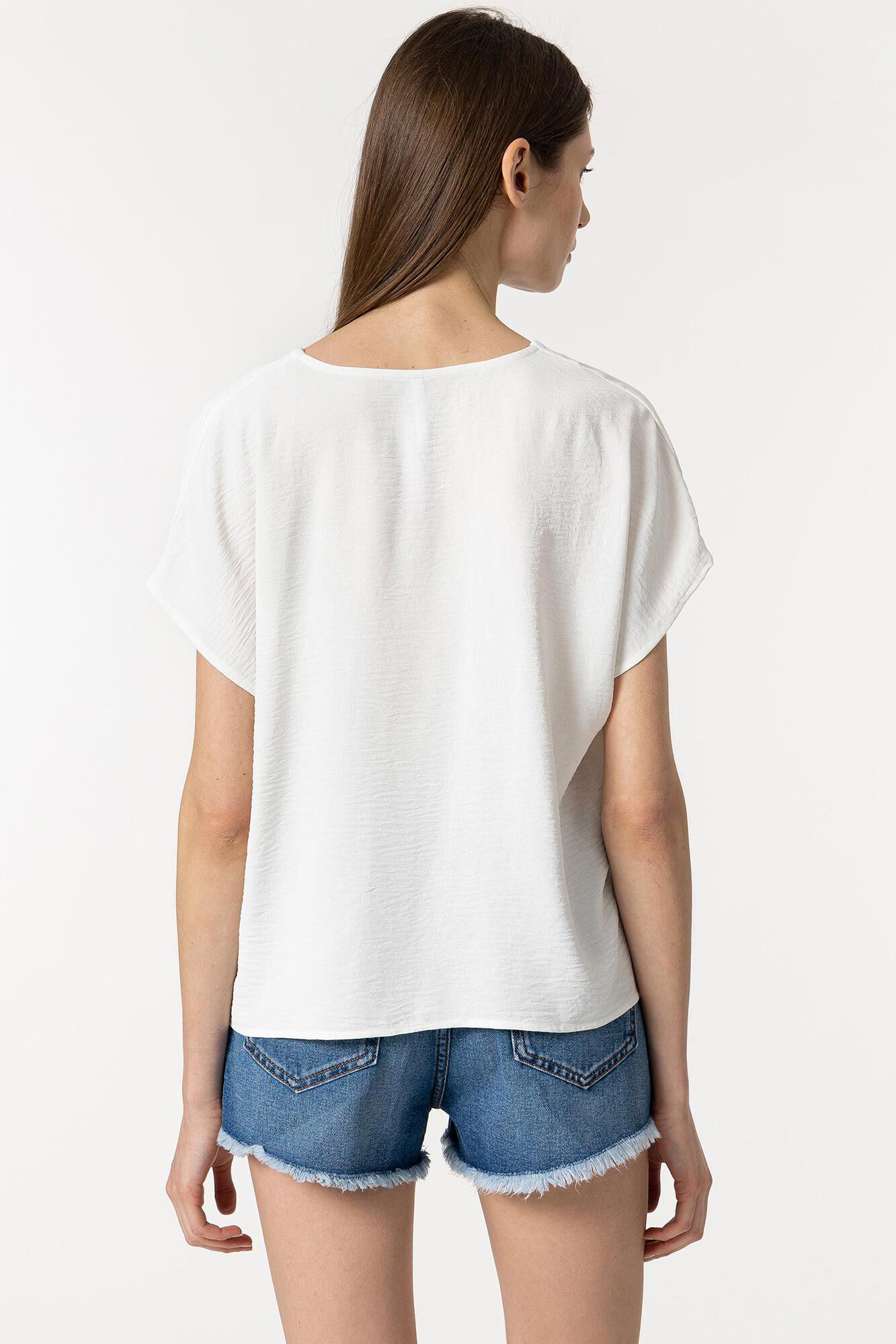 Blusa com efeito amassado