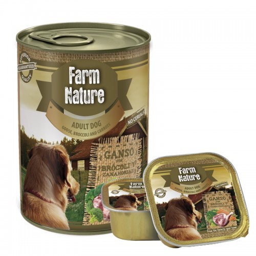 Ração úmida Farm Nature para cães adultos, sabor ganso.