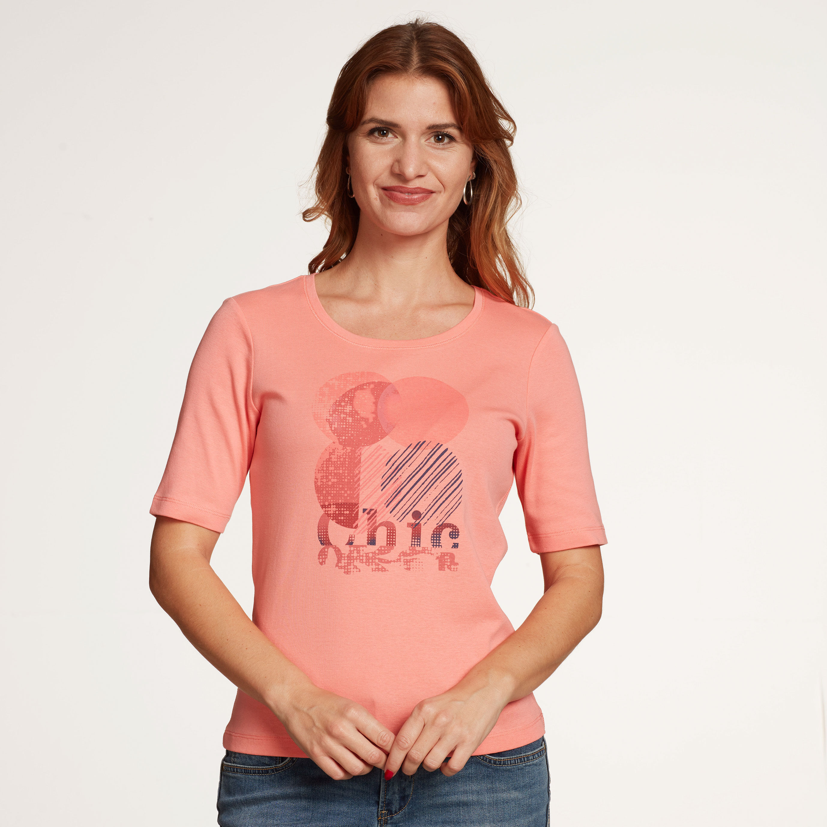 Damen T-Shirt mit Frontprint aus Baumwolle