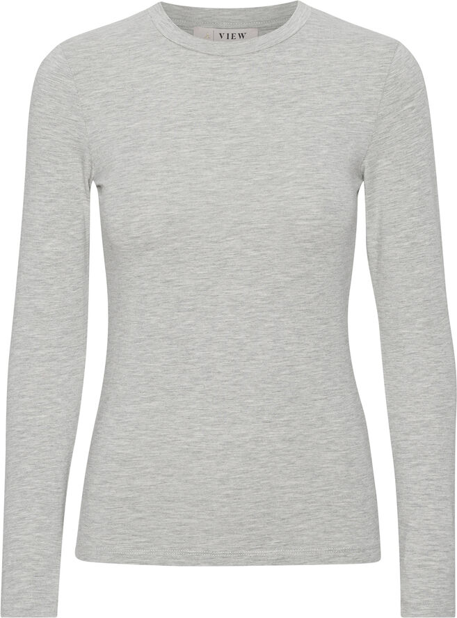A-VIEW Stabil top l/s Light grey melange