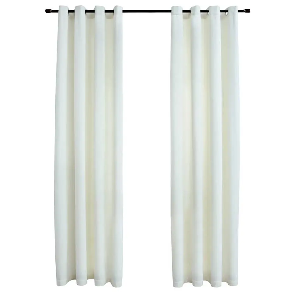 vidaXL - Gordijn - Crème - Fluweel - 140 x 175 cm - 2 stuks
