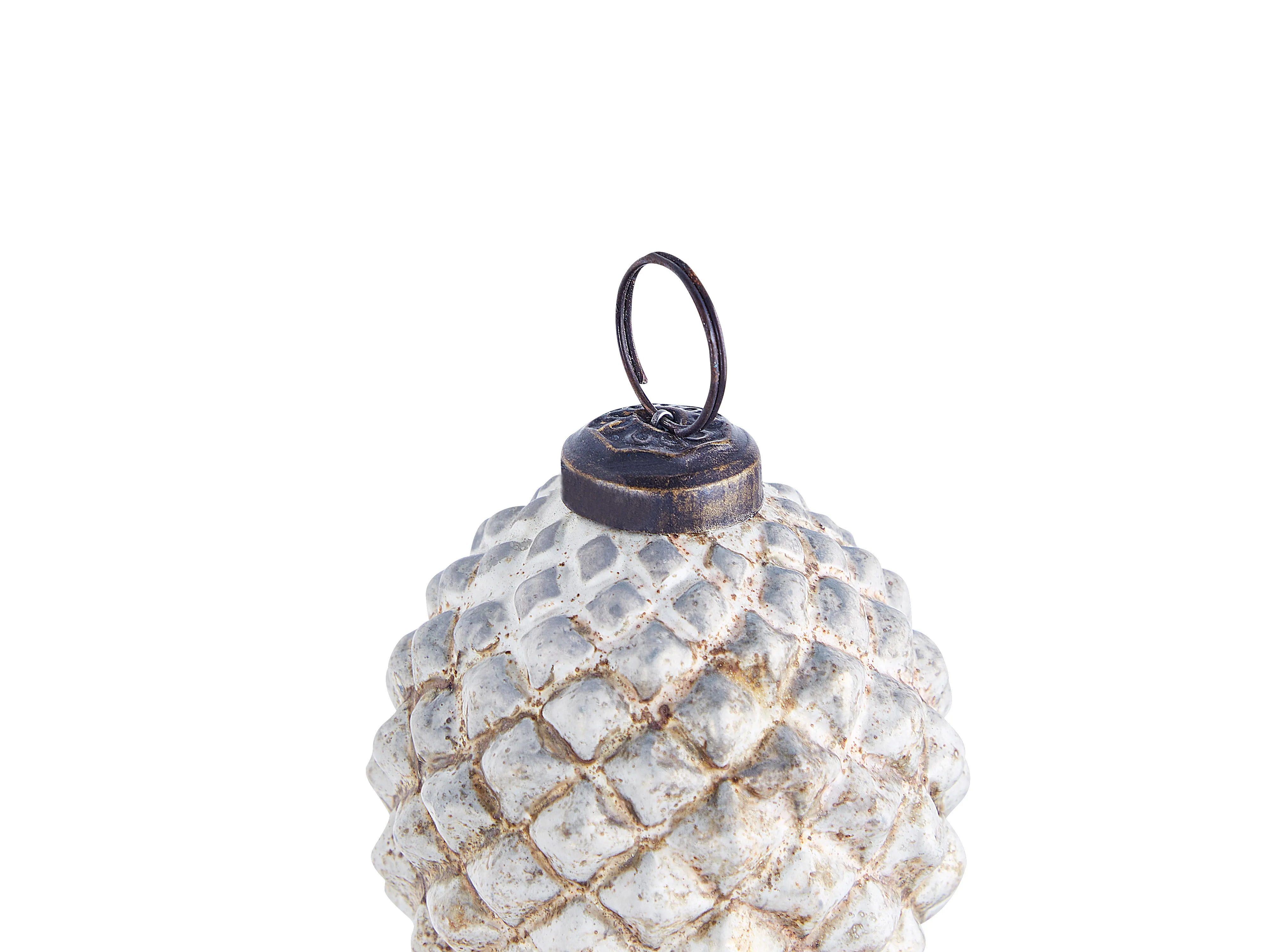 Set van 6 kerstballen LAITON Glas Gebroken wit
