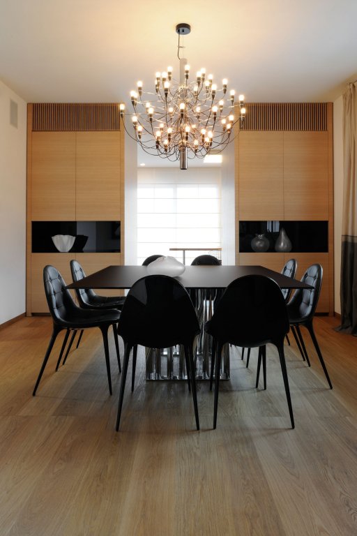 Flos 2097/30 by Gino Sarfatti kroonluchter Ø88 transparant zwart