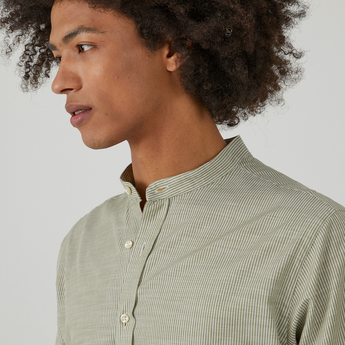 COLEÇÃO LA REDOUTE<br>Camisa reta listrada com gola alta
