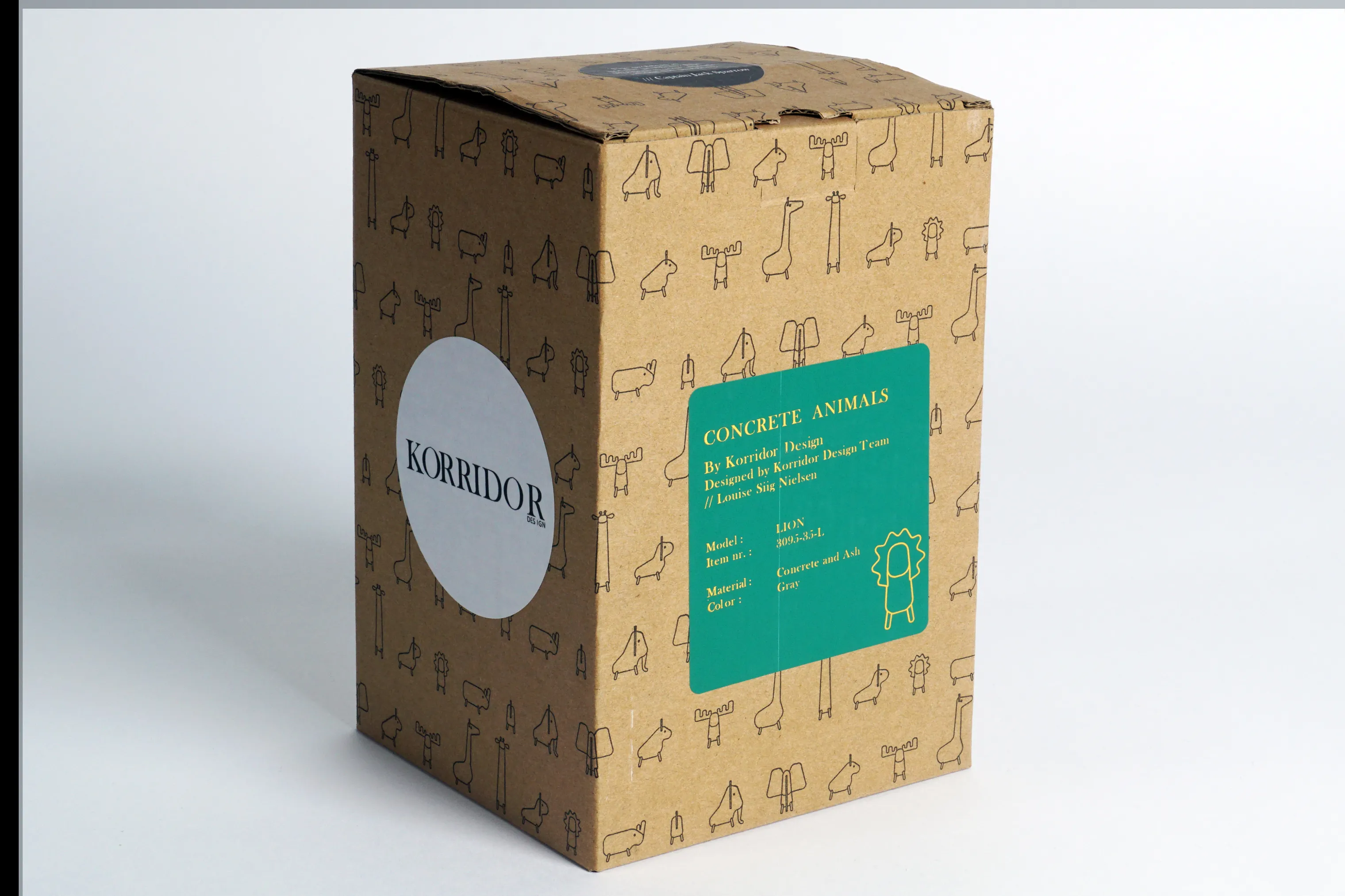 KORRIDOR Concrete Animals Figur Løve