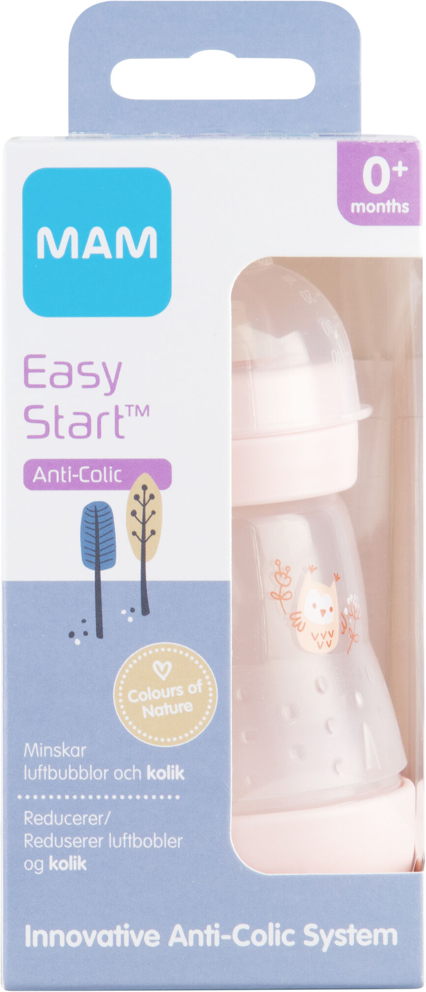 MAM tåteflaske easy anticolic pink