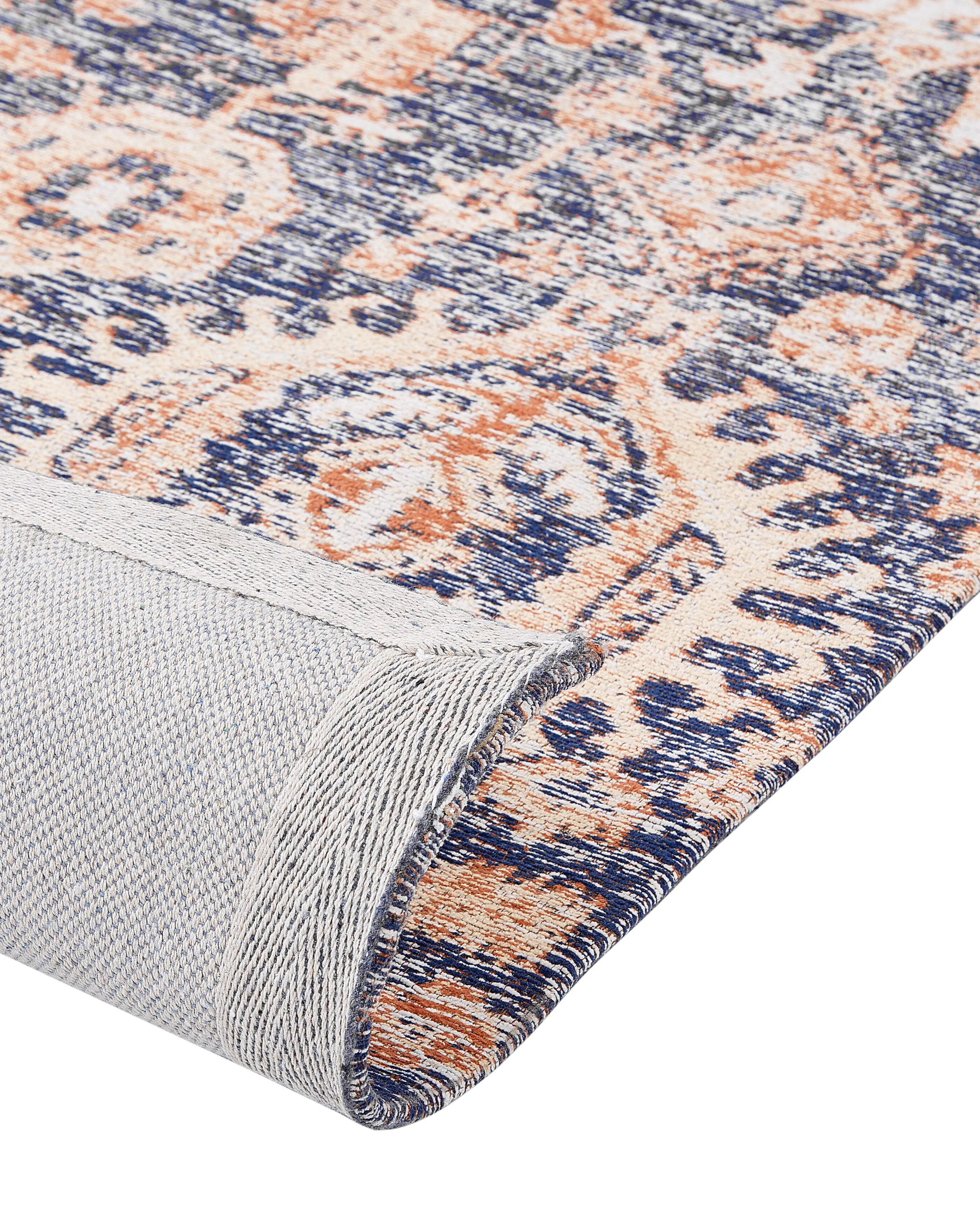 Vloerkleed KURIN Blauw 80 x 300 cm Katoen