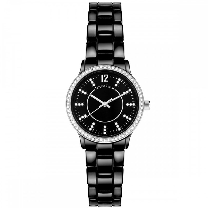 Montre Femme LOUISE PEARL Ornée de Cristaux Swarovski bracelet Céramique Noir