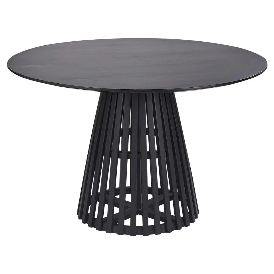 MESILLA - Ronde eettafel - Zwart - 120 cm - Acaciahout
