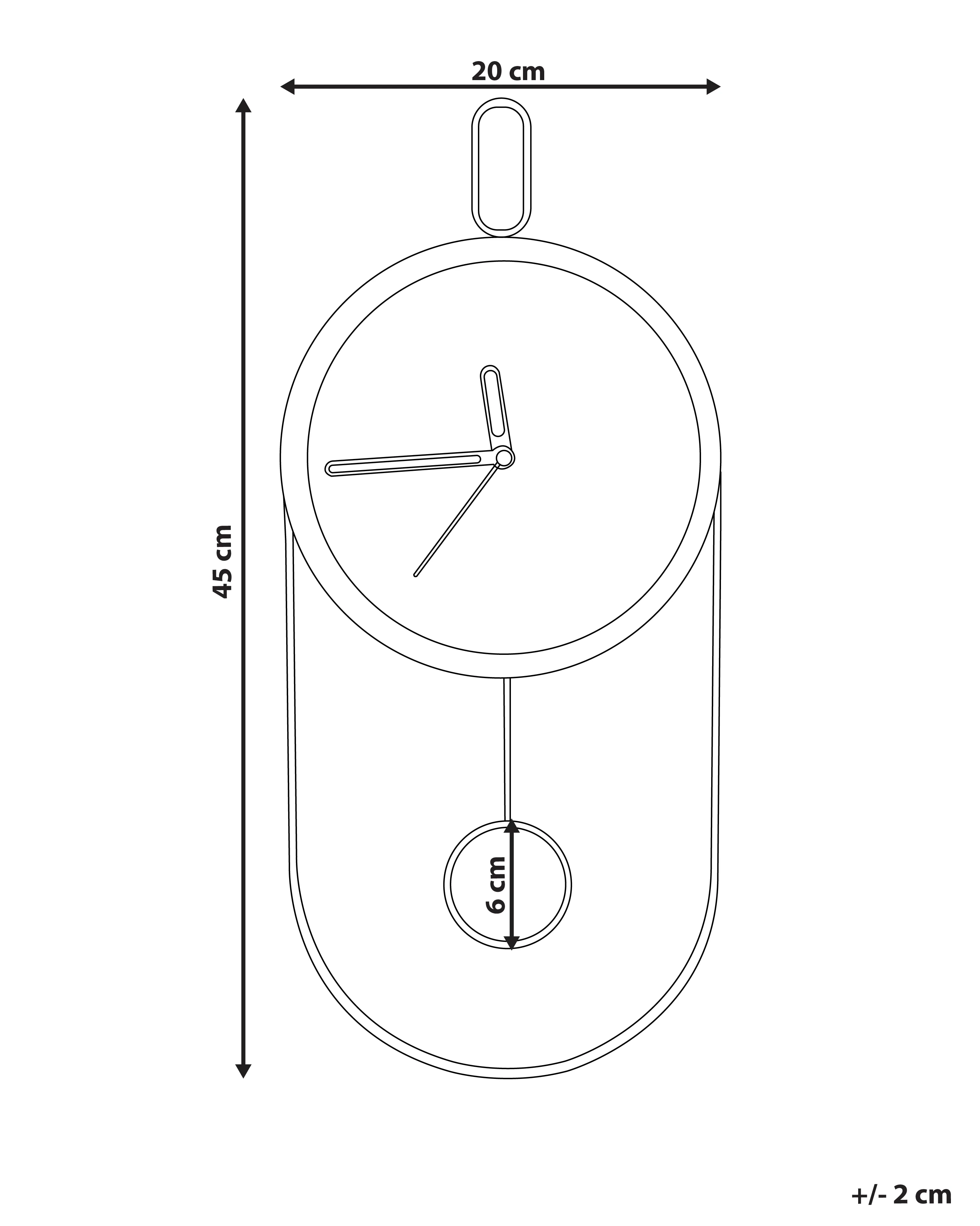 Wandklok SIERRE 20 cm Zwart