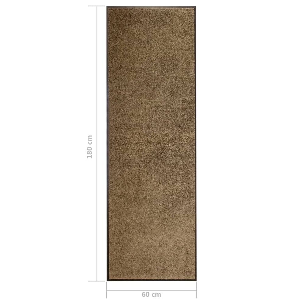 Paillasson lavable marron 60x180 cm