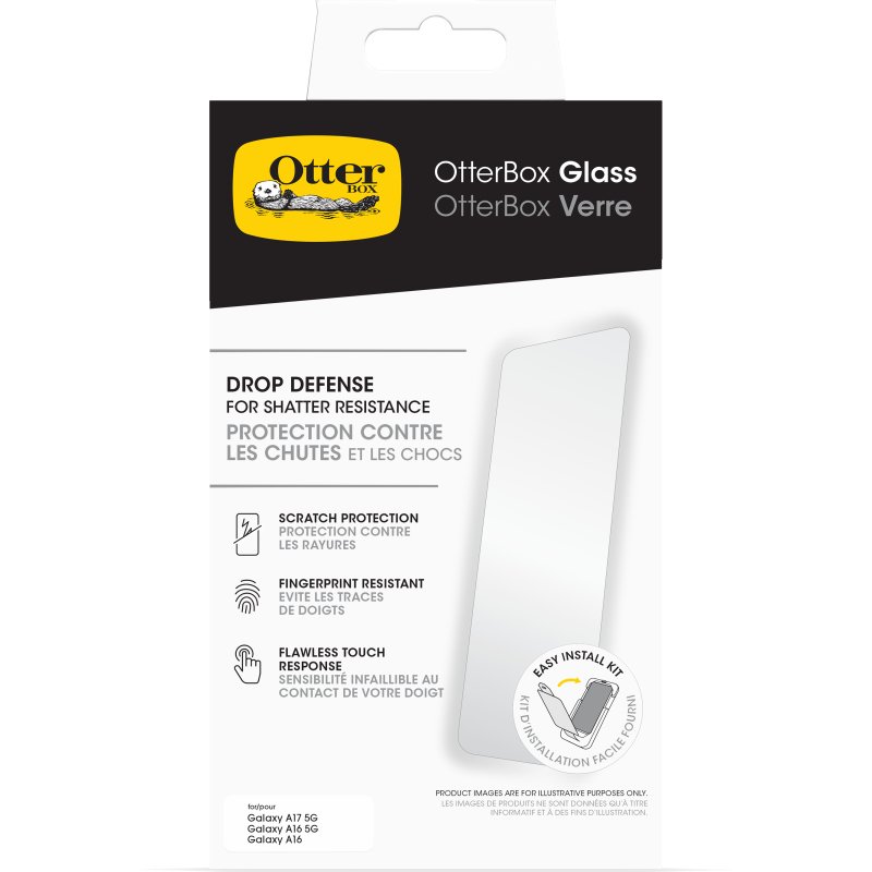 OtterBox Glass Series pour Samsung Galaxy A17 5G/A16 5G/A16, Transparente