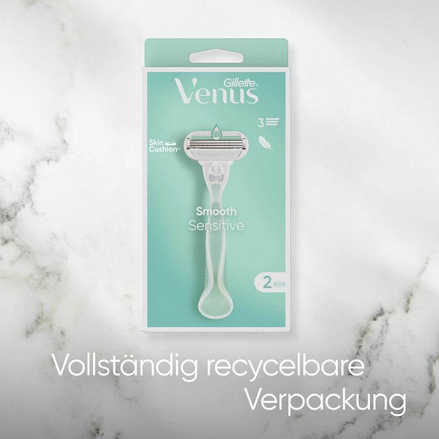 Gillette® Venus Rasierapparat Smooth Sensitive mit 2 Klingen