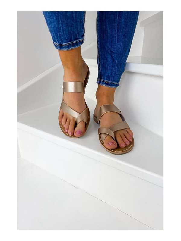Tongs Asha Rose Metal - Les Petites Bombes
