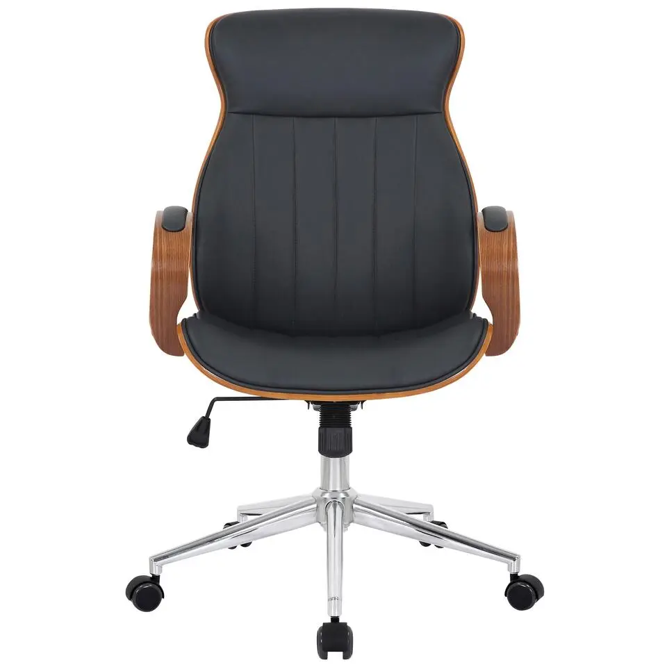 CLP Bureaustoel Melilla chroom Frame - Kunstleer - walnoot/zwart