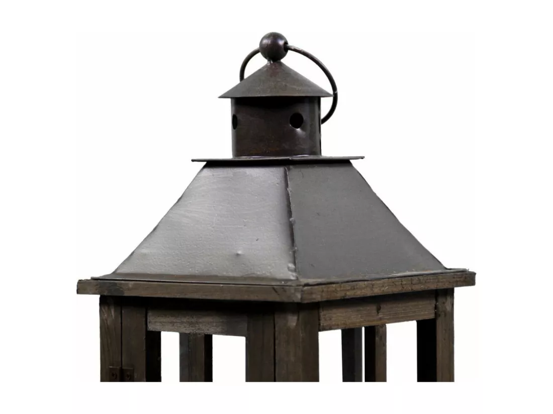 Lanterne Bois Marron - Décoration d'Autrefois