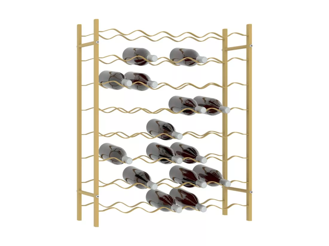 Casier à bouteilles pour 48 bouteilles Doré Métal