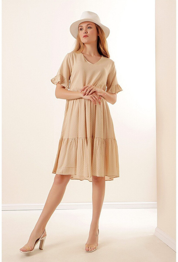 MT Clothes P-ROBCOL_V - Robe Col V à Pois