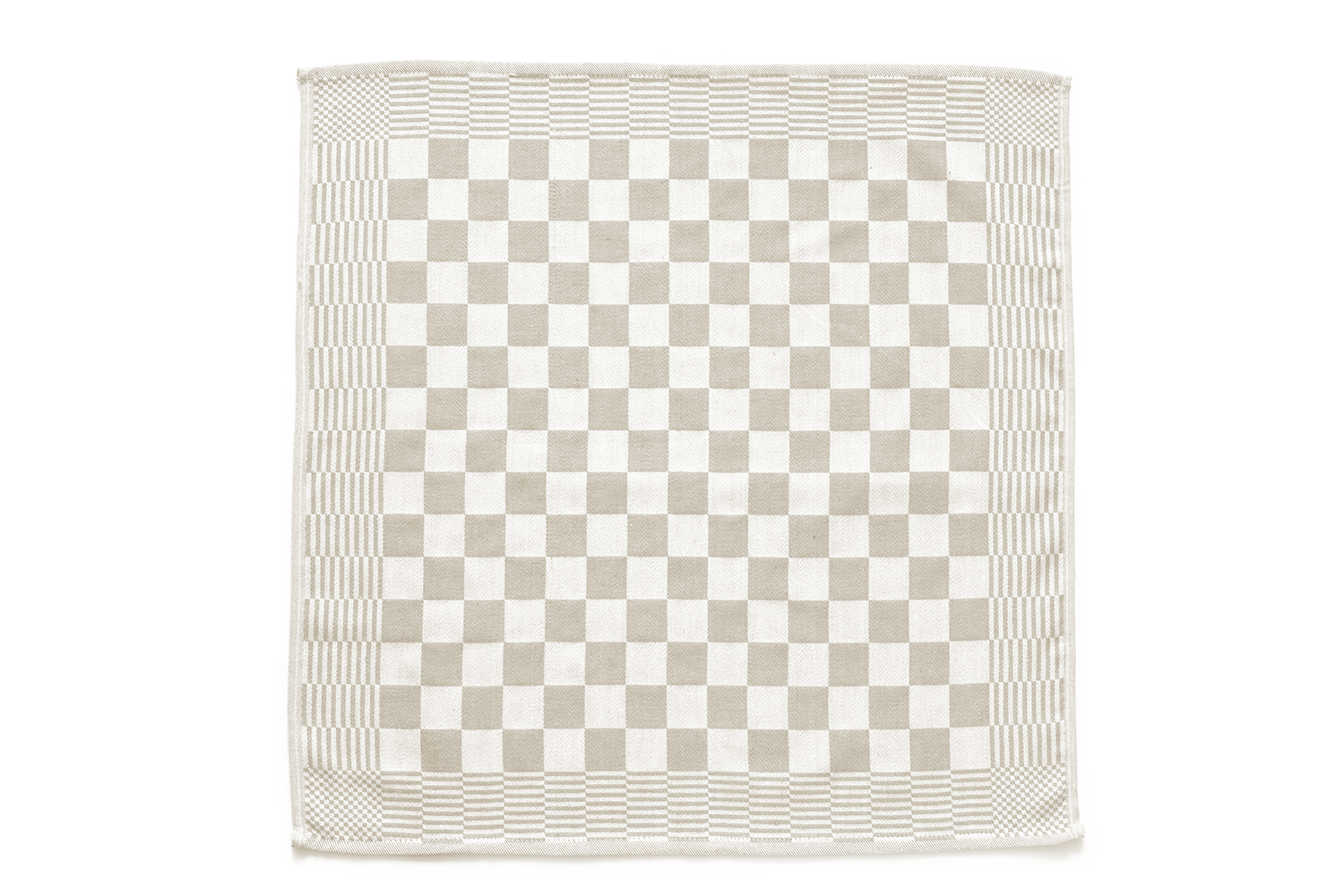 LINNICK Theedoekenset Blok 65x65cm - zand - set van 6