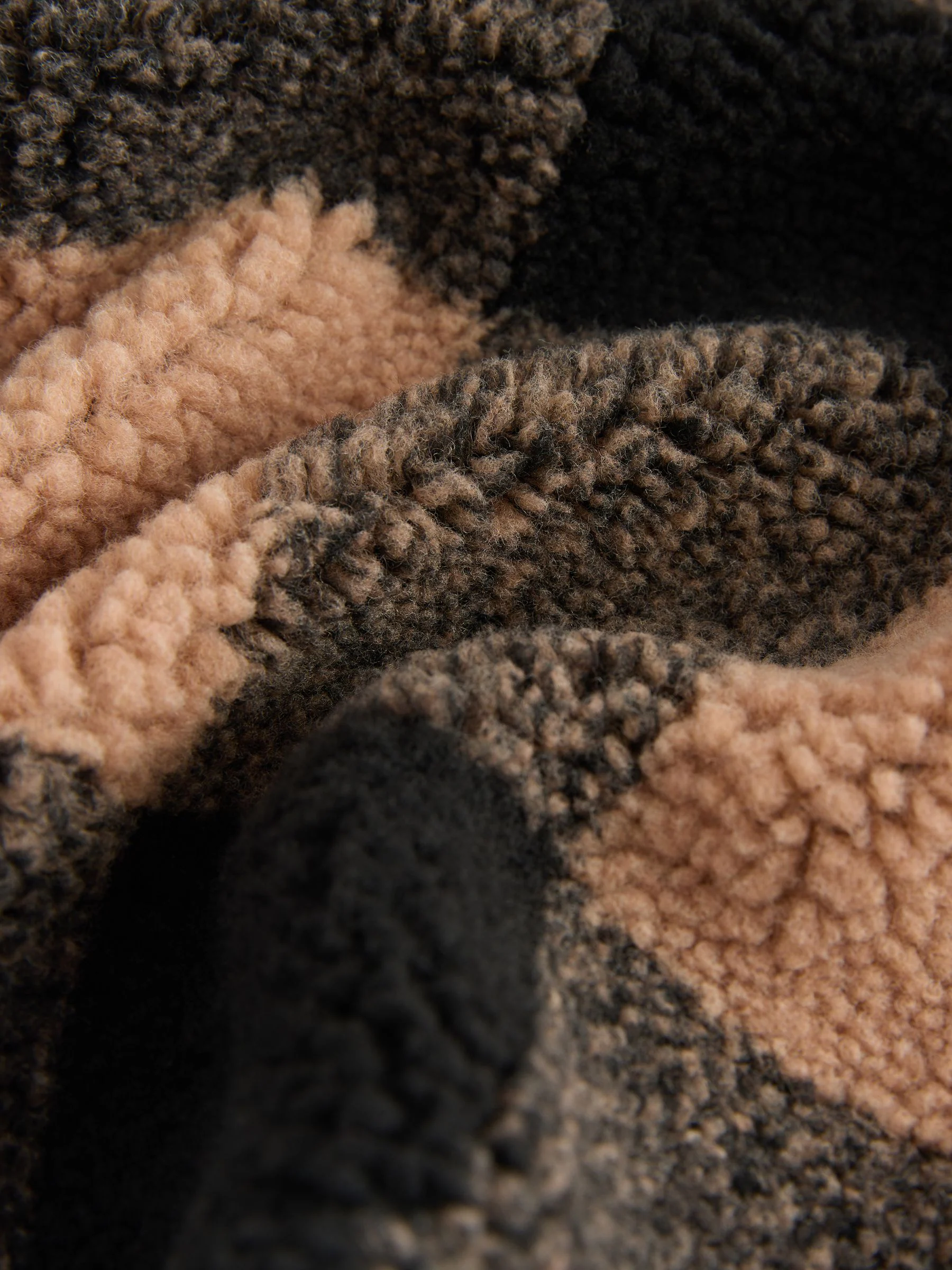 Zwart/bruin Buffalo - Fleece shacket van borg met ruit (3-16jr)
